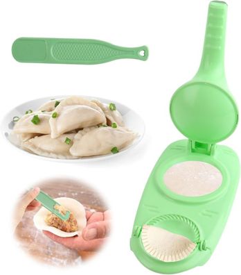 2 in 1 Manuelle Teigpresse Knoedelform Dumpling Wrapper Maker Ravioli Gruen