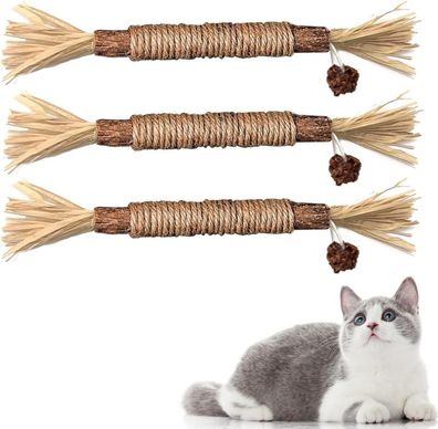 3x Katzenminze Sticks für Katzen Zahnpflege & Gegen Mundgeruch natürlich sicher