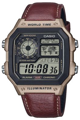 Casio Herrenuhr Digital mit Lederband AE-1200WHL-5AVEF