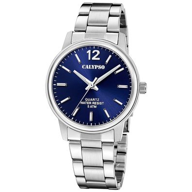 Calypso Herren-Armbanduhr Quarz Stahl/Dunkelblau K5864/3