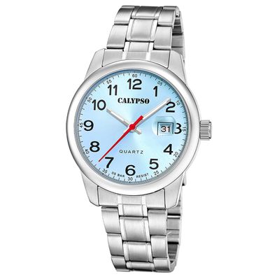 Calypso Herrenuhr Quarz Stahl/Hellblau K5872/3