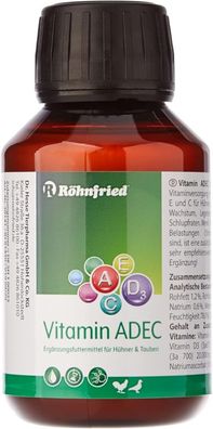 Röhnfried Vitamin ADEC 100 Ml - Futterergänzungsmittel Hühner Tauben Geflügel