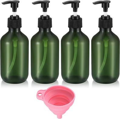 4 STK Leere Shampoo Flaschen Seifenspender Pumpflasche Kunststoff Grün