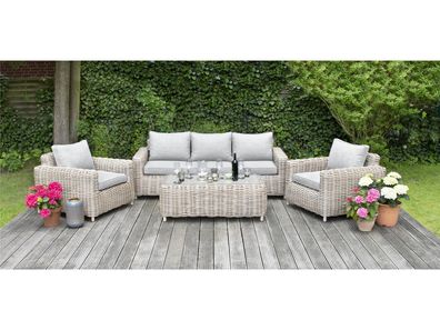 Bellavista Merando Gartenlounge Set, Polyrattan, beige, für 5 Personen