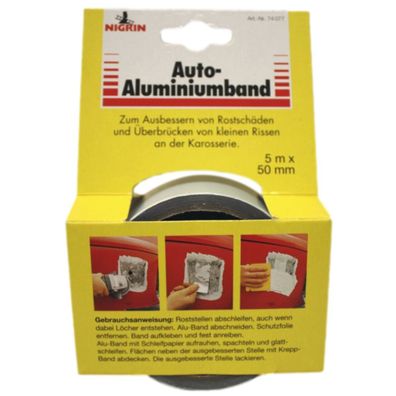 Nigrin Auto Aluminium-Klebeband 5m Alu-Tape Reparatur Aluklebeband Spachtel PKW