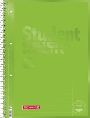 Brunnen 1067925152 Collegeblock Student Premium Colour Code A4 liniert, mit Rand,