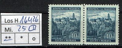 Los H16426: Böhmen & Mähren Mi. 25 * * Paar