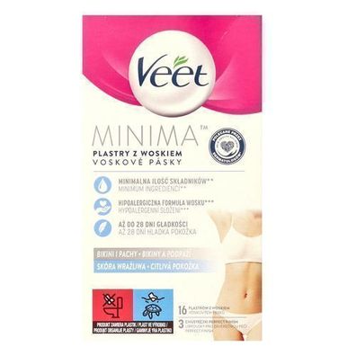 Veet Minima Wachsstreifen für Bikini & Achseln, 16 Stk