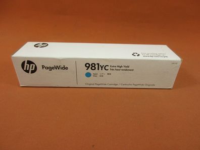 Original HP 981YC Cyan OVP , Tintenpatrone, HP ink cartridge