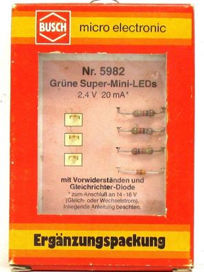 Busch Electronic 5982 3x Leuchtdioden grün 1,0mm - OVP (Z95-5)