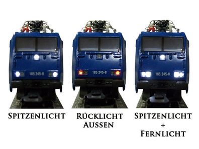 Umbauset für H0 Br185 Decoderadapter und Beleuchtung warmweiß - ESU