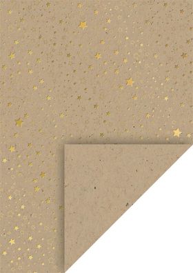 Heyda 204772744 Naturkarton "Sterne" A4 goldfarben glänzend