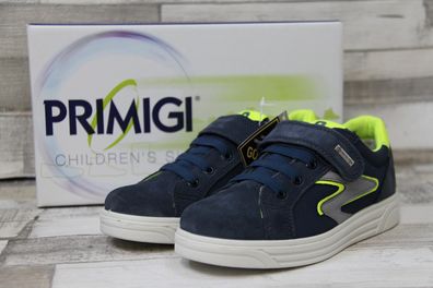 Primigi Jungen Klett-Halbschuh blau/neongelb, Goretex