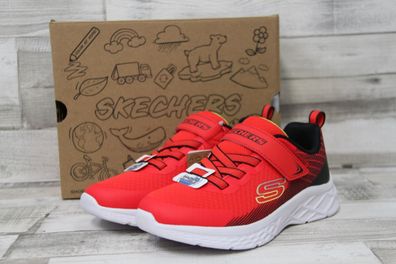 Skechers Kinder Kletthalbschuh mit Stretchsenkel rot/schwarz