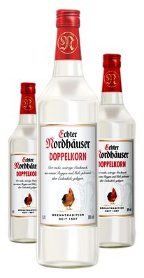 3 x Nordbrand Echter Nordhäuser Doppelkorn