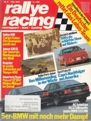 rallye racing 2/ 1991, BMW 5er, Jaguar, Lotus, Passat, Ford, Rallye, Sainz