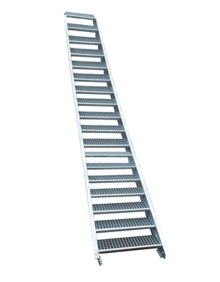 18 Stufen Stahltreppe Breite 60 - 160 cm Geschosshöhe 299 - 360 cm ohne Geländer