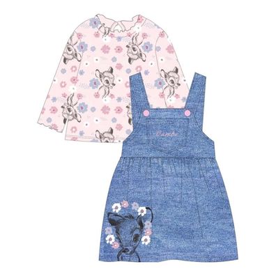 Baby-Set für Mädchen | Langarm- Shirt & Kleid | Bambi | Gr. 62-92