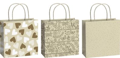 Stewo 2543 5339 99 Geschenktragetasche Hochzeit Anouk 3er Set - 20 x 20 x 8 cm,