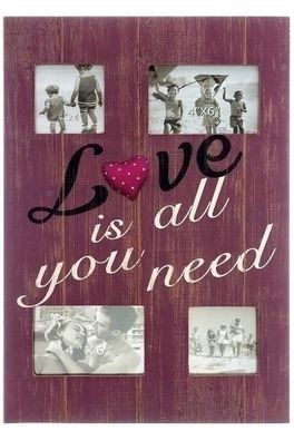 Holz Fotorahmen Love is all you need MDF Mehrfarbig