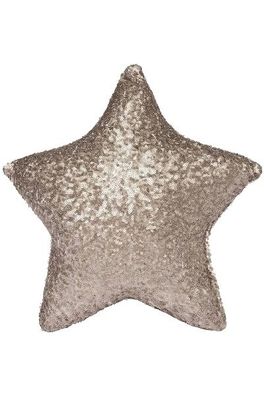 Stern Pailetten Kissen Sparkle Polyester Grau&Rosa