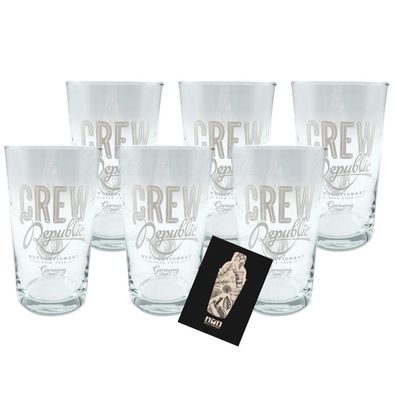 Crew Republic Bierglas Set – 6x Biergläser mit Gravur, 0,3L geeicht