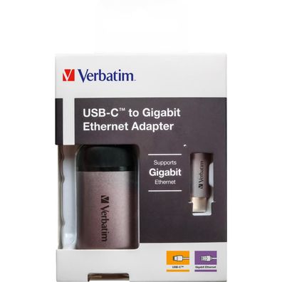 Verbatim USB Hub 49146 USB-C zu Gigabit-LAN Adapter