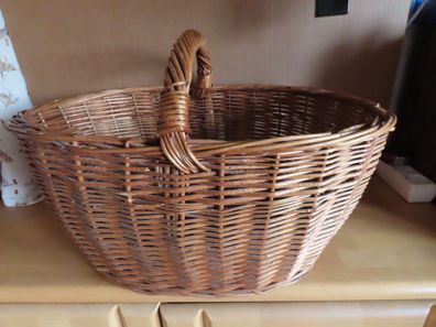 Einkauskorb Weidenkorb braun oval mit Tragegriff ca. 51 x 33,5 cm