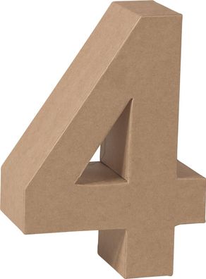 KNORR prandell 2119293134 Zahl 3D "4" 17,5 x 12,2 x 5,5 cm natur
