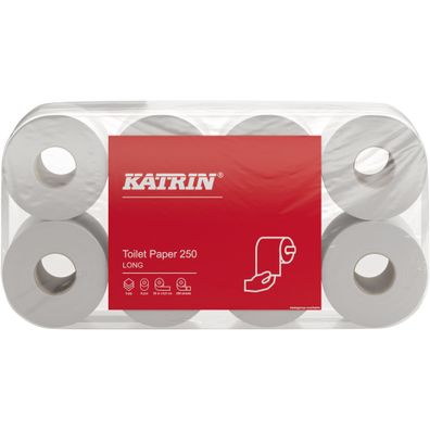 Katrin Toilettenpapier 250 104872 3-lagig weiß 8 Rl./Pack