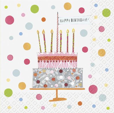 STEWO 2572 5744 25 Lunchservietten Happy Birthday - 33 x 33 cm, 20 Stück