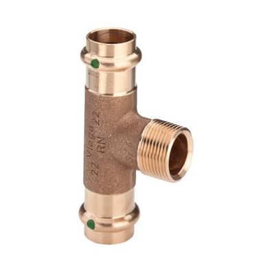 Viega T-Stück mit SC Sanpress 2217.1 in 22mm x R3/4 x 22mm Siliziumbronze