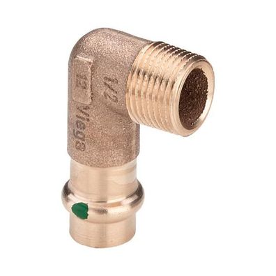 Viega Winkel 90 Grad mit SC Sanpress 2214.1 in 15mm x R1/2 Siliziumbronze
