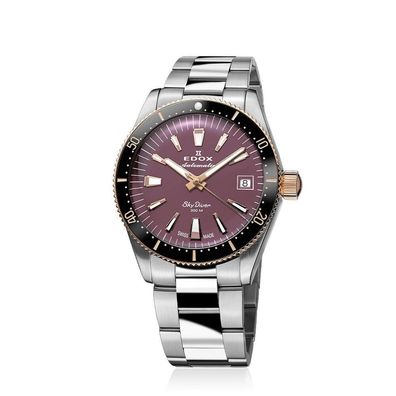 Edox - 80131 357RNRM VIO - Armbanduhr - Unisex - Automatik - Skydiver 38 Date