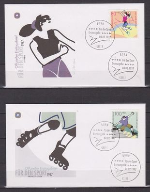 BRD 1997 Künstler FDC MiNr. 1898-1901 Sporthilfe Fun-Spor