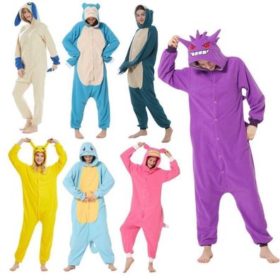 Pokemon Gengar Snorlax Psyduck Hooded Pyjamas Tiere Schlafmantel Robe Schlafanzug