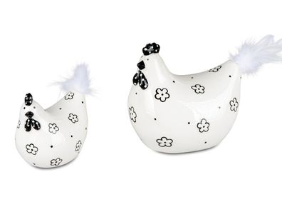 Osterdekoration Osterschmuck Huhn mit Federn