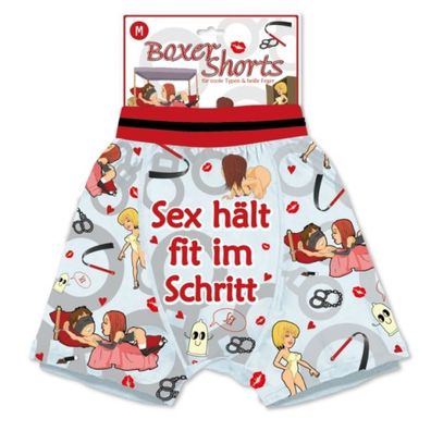 Lustige Boxer-Shorts "Fit im Schritt", Einheitsgröße, Scherz Geschenke für Herren