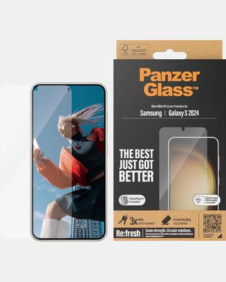 PanzerGlass Displayschutz Ultra Wide Fit für Samsung S24 Schutzglas klar