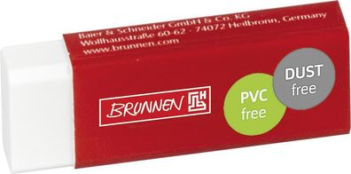 Brunnen 1029969 Radiergummi dust free 6 x 2 x 1,2 cm weiß