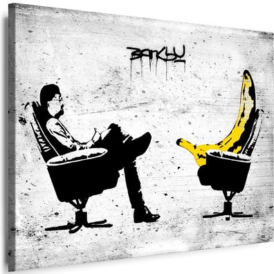 Bilder Banksy Bananentherapie Premium Kunstdruck Wandbilder Leinwand XL