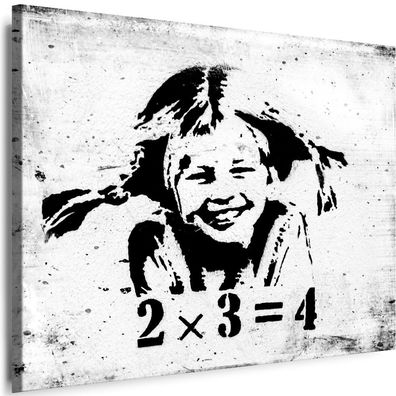 Bilder Leinwand Banksy Mädchen Premium Kunstdruck Canvas