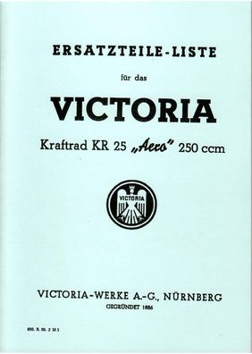 Ersatzteilkatalog Victoria KR 25 Aero Kraftrad, Motorrad, Oldtimer, Klasiker