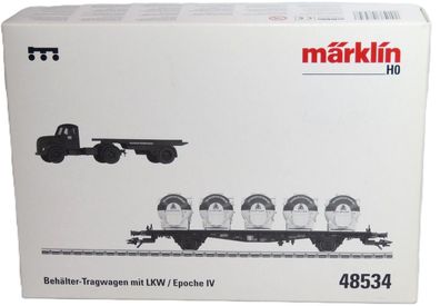 Märklin 48534 - Behälter-Tragwagen mit LKW - HO - 1:87 - Originalverpackung