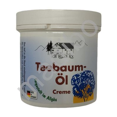 3,16 Euro pro 100ml Teebaum-Öl Creme vom Pullach Hof - Natürliche Pflege 250 ml