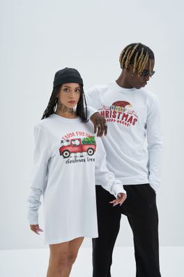 Ossy Homer 100% Cotton Baumwolle Oversize Sweatshirt Sweater Shirt Unisex weiß