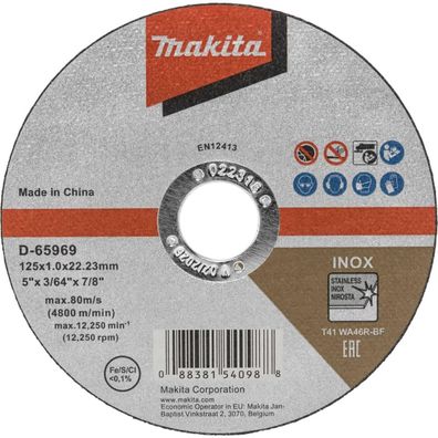 Makita D-65969 Trennscheibe 125x1,0mm INOX