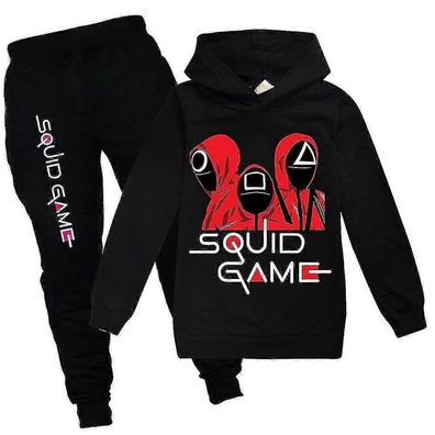 Squid Game Kinder Sport Trainingsanzug Set mit Kapuze Hoodie Hose Outfit Kleidung