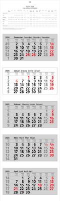 2025 ADINA Fünfmonatskalender 110x33cm mit Tagesanzeiger in Blockform
