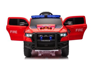 Elektro Kinderfahrzeug - "Feuerwehr Dodge RAM" - 12V10AH Akku, 4WD 2,4Ghz+Sirene